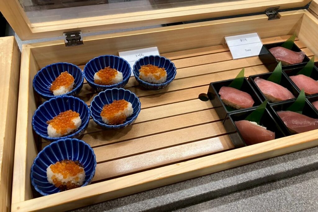 いくら寿司と鮪寿司が取り放題