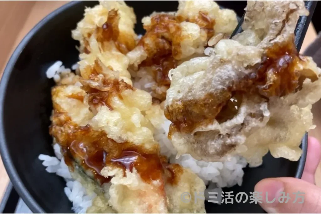 4種の天ぷら(海老・穴子・舞茸・日替わり野菜)の天丼