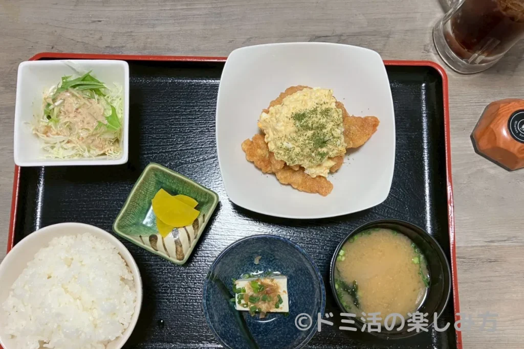桑丸食堂(くわまる食堂)で食べた「せせり南蛮」定食