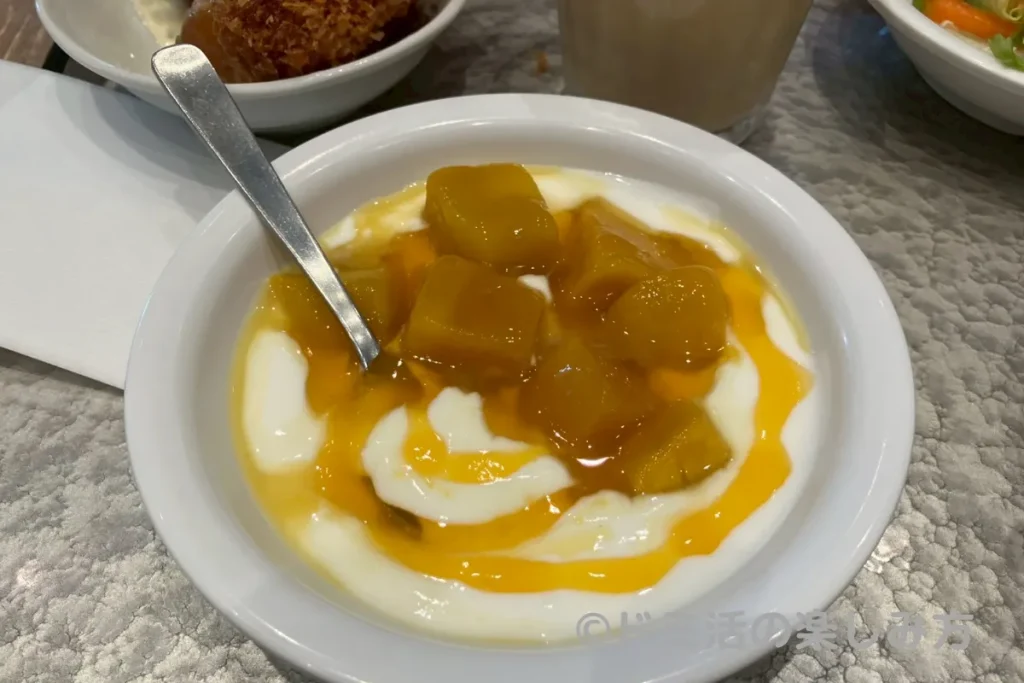 ドーミーイン宮崎の朝食バイキングで食べたマンゴーヨーグルト