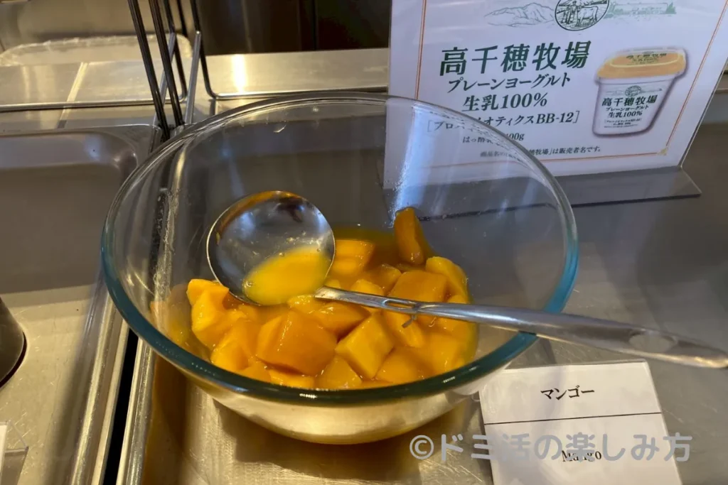 ドーミーイン宮崎の朝食バイキングで食べたマンゴー