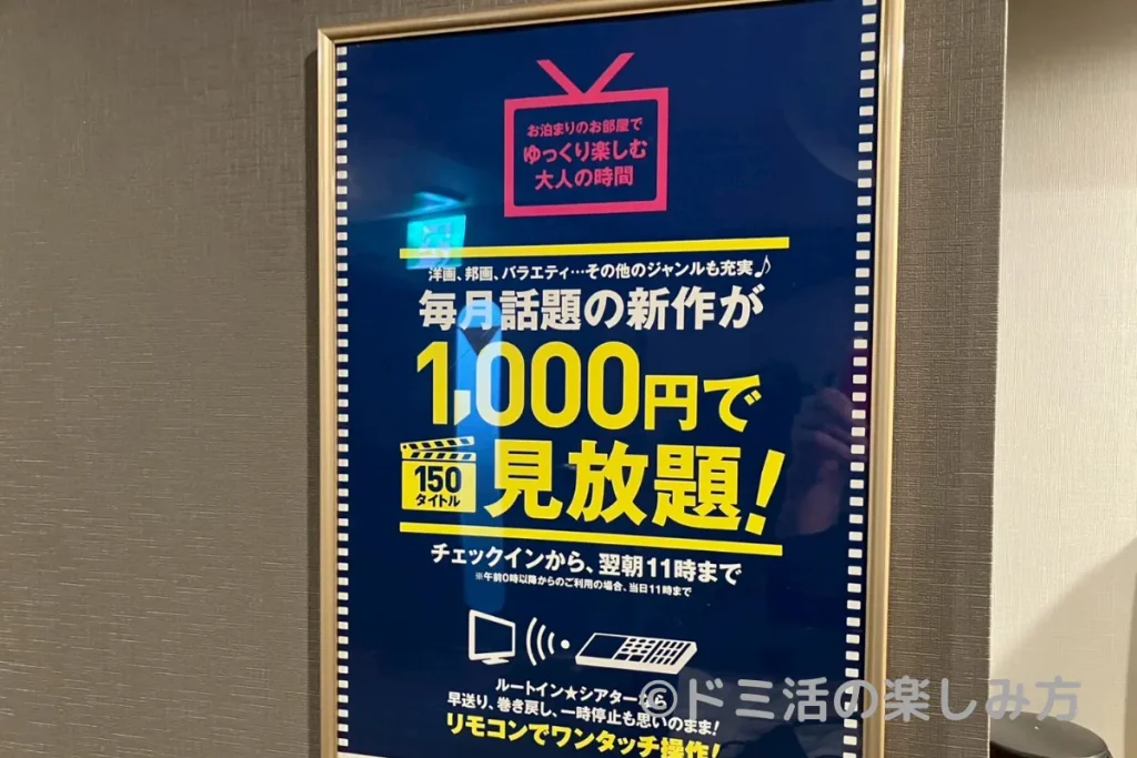 ホテル ルートインのVODの案内写真