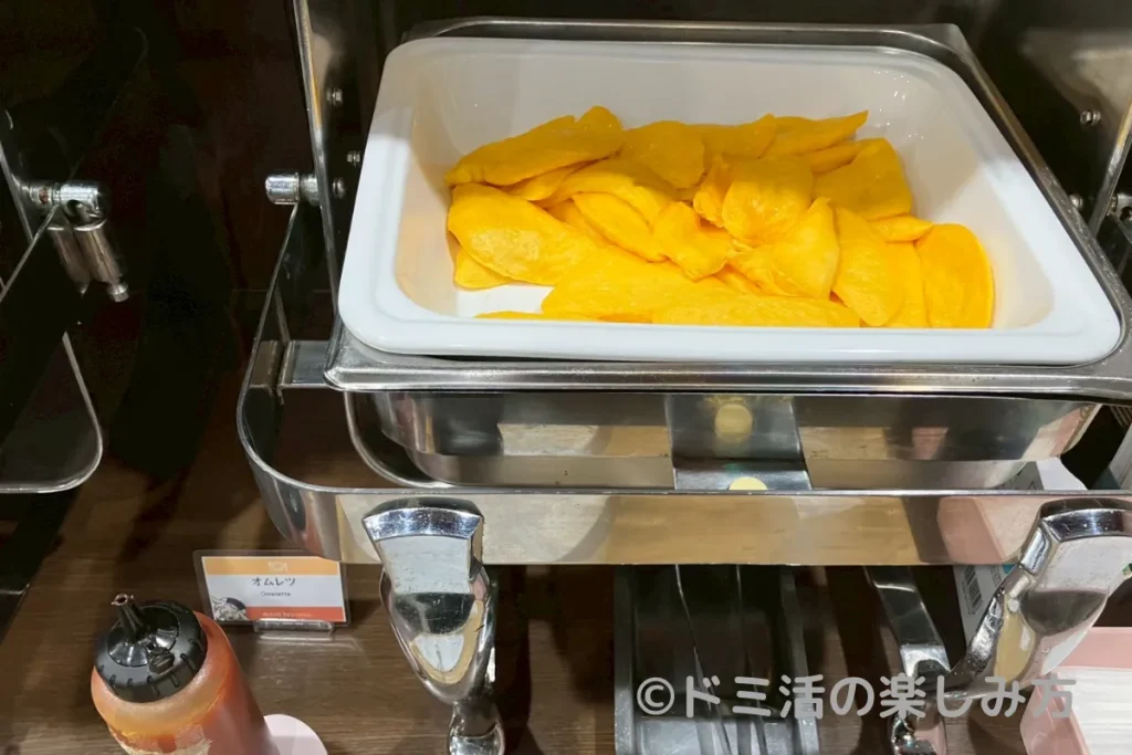 ホテル ルートインの朝食バイキングのオムレツ