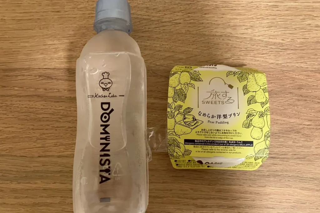 ドーミーイン水戸のウェルカムスイーツの洋梨プリン