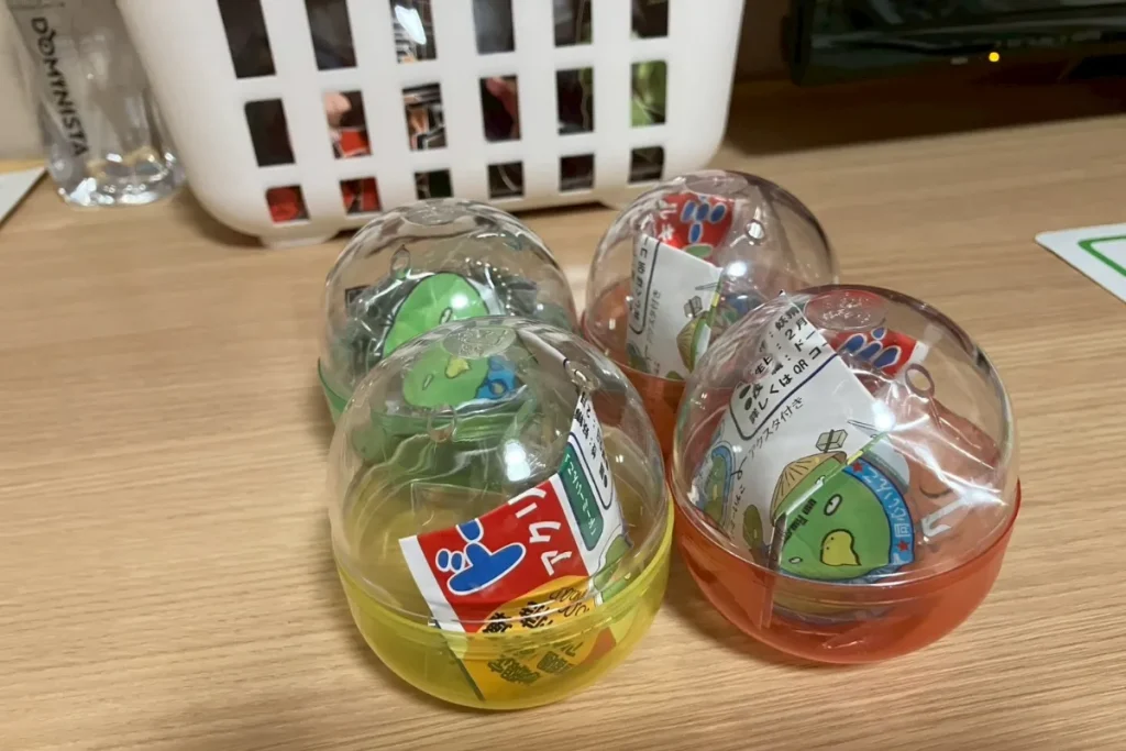 GETしたドーミーいんこのキーホルダー4種（開封前）