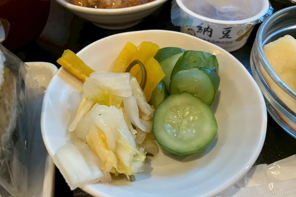 ドーミーイン上野・御徒町の朝食で食べたお漬物
