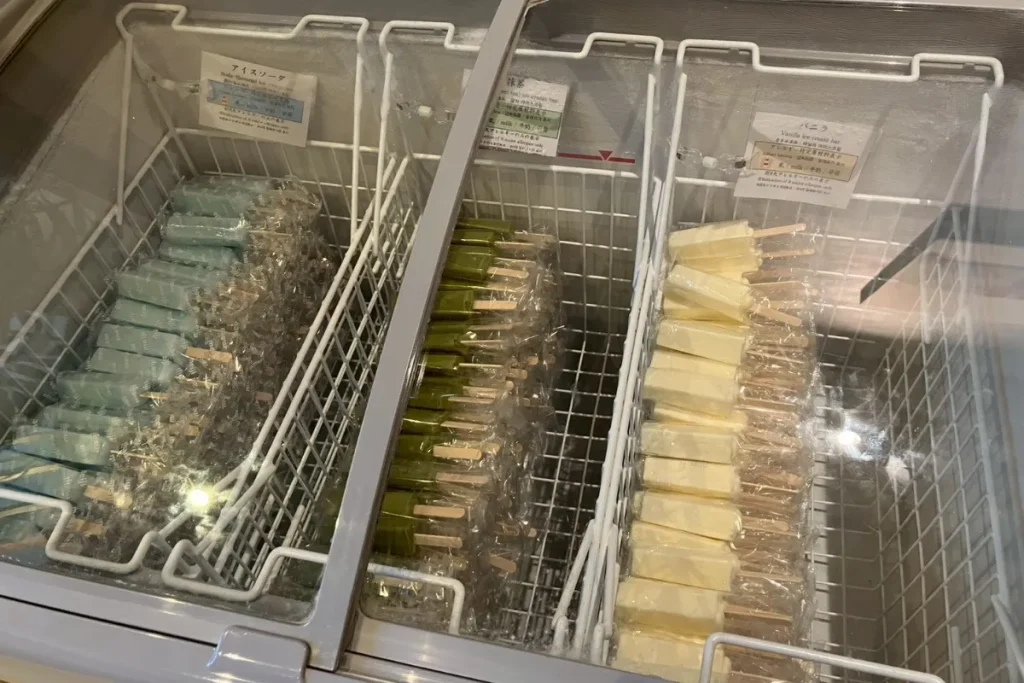 京都 梅小路 花伝抄の湯上がりアイス