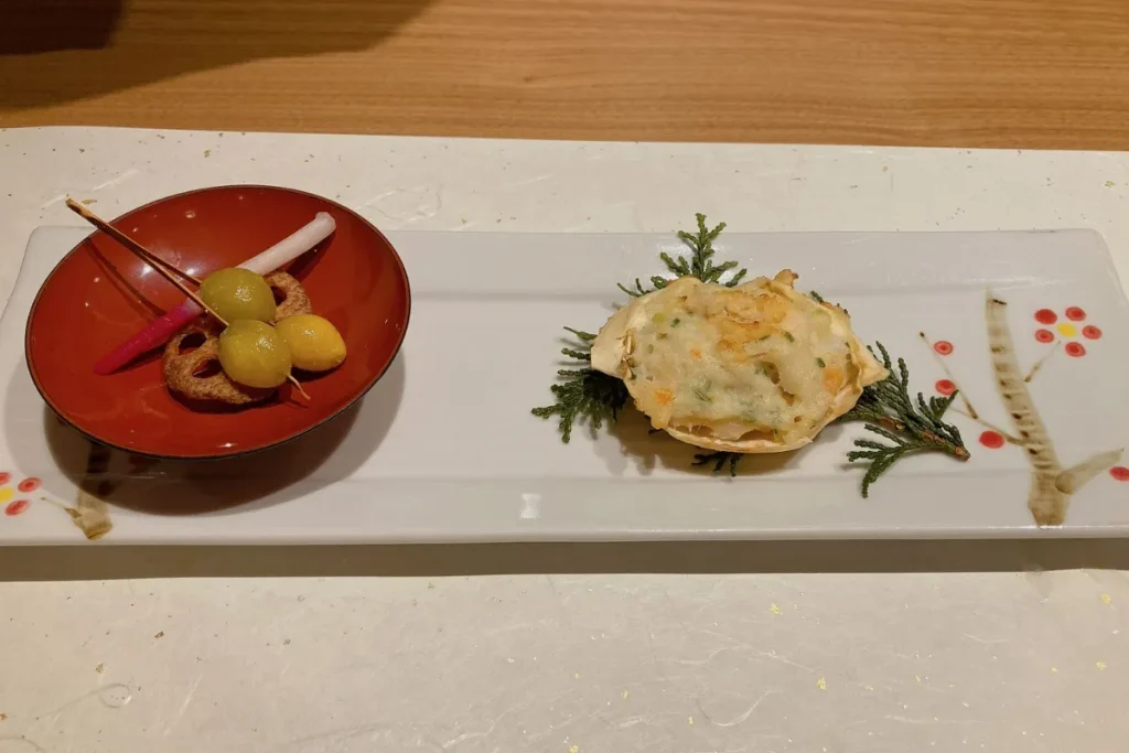 京都 梅小路 花伝抄の夕食の焼き物