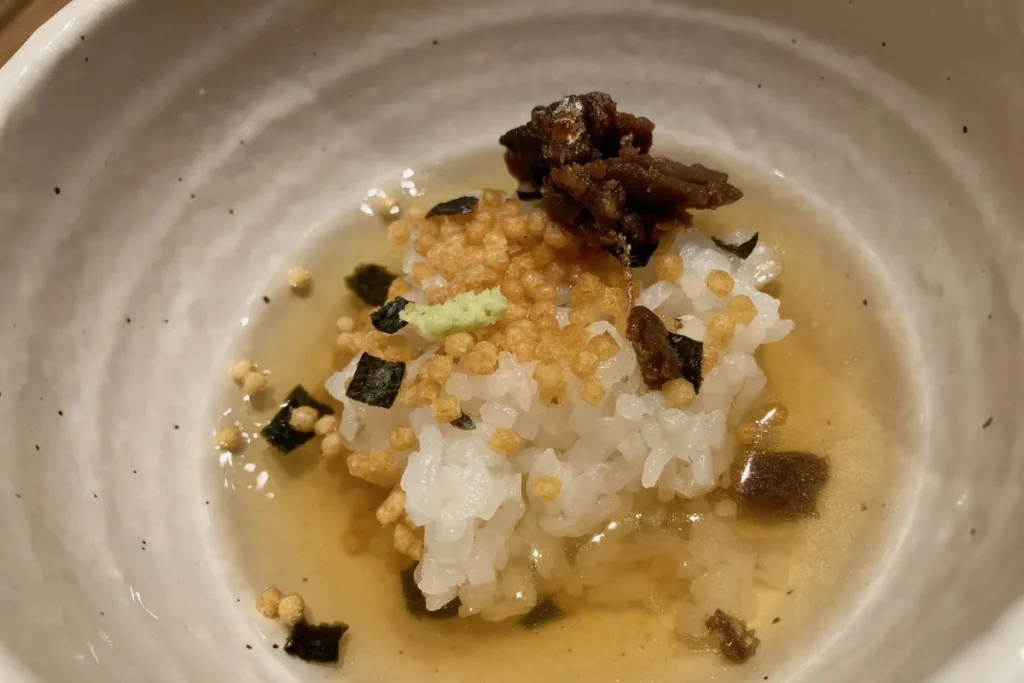 京都 梅小路 花伝抄の夕食のぶぶ漬け