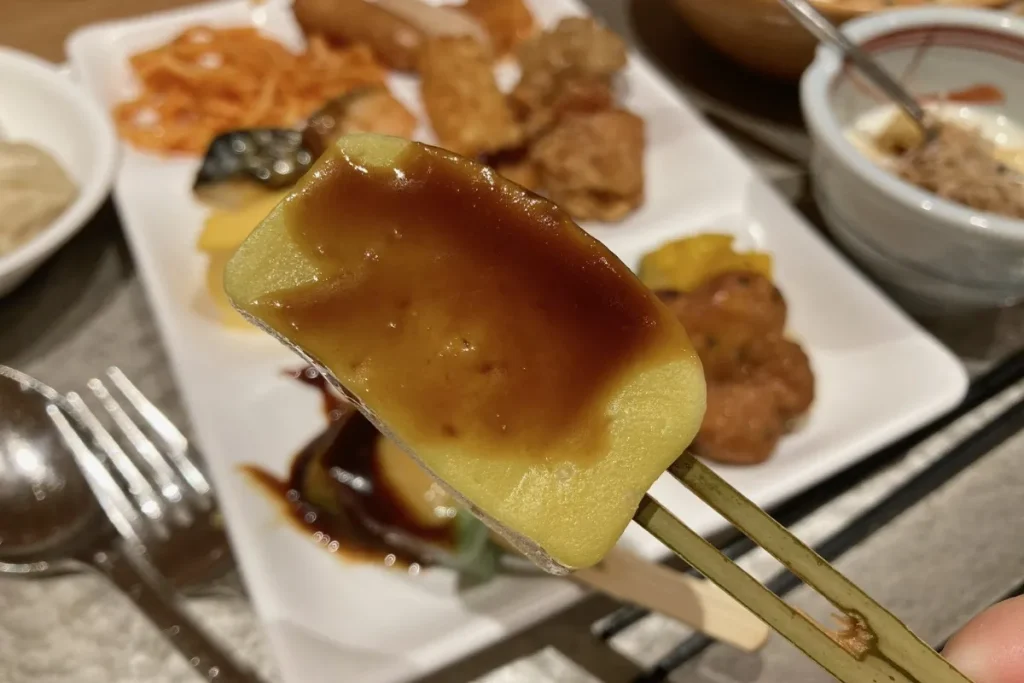 京都 梅小路 花伝抄の朝食バイキングで食べた田楽