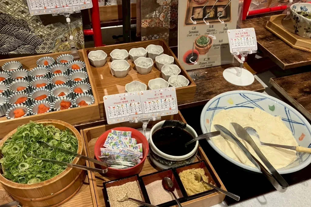 京都 梅小路 花伝抄の朝食バイキングの湯葉
