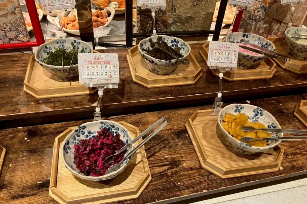 京都 梅小路 花伝抄の朝食バイキングの京つけもの