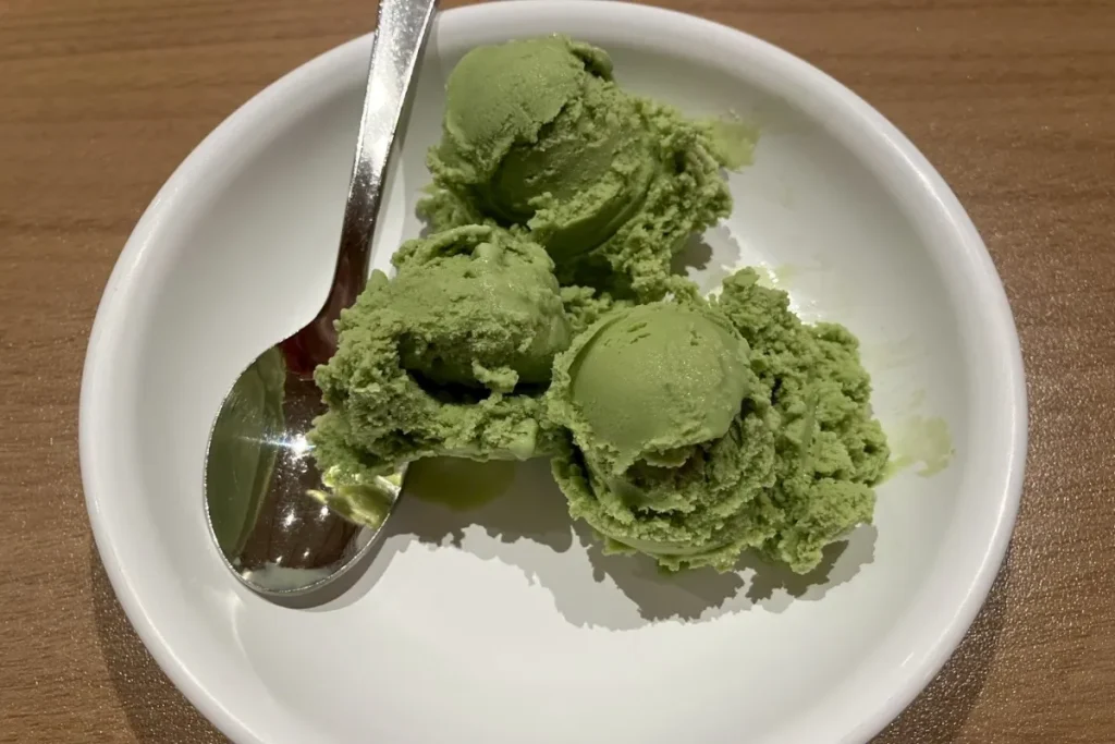 京都 梅小路 花伝抄の朝食バイキングで食べた抹茶アイス