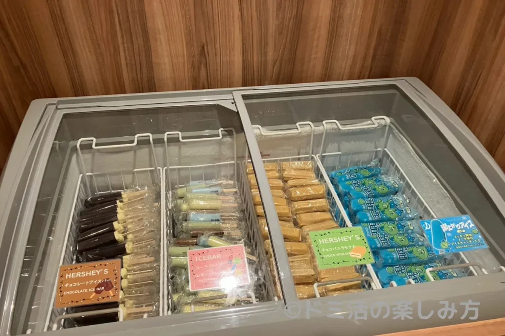ドーミーイン四日市の湯上がり処にあるアイス