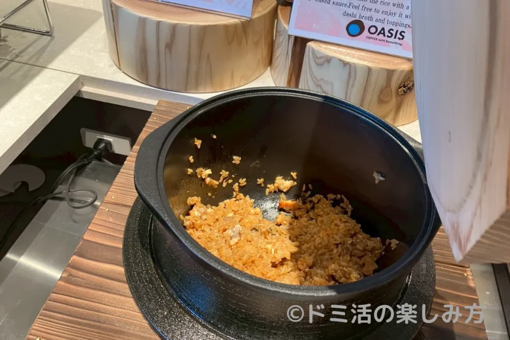 ドーミーイン四日市の朝食バイキングのまむし丼の釜