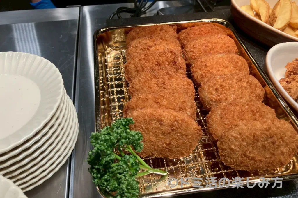 ドーミーイン四日市の朝食バイキングで取った松阪牛コロッケ