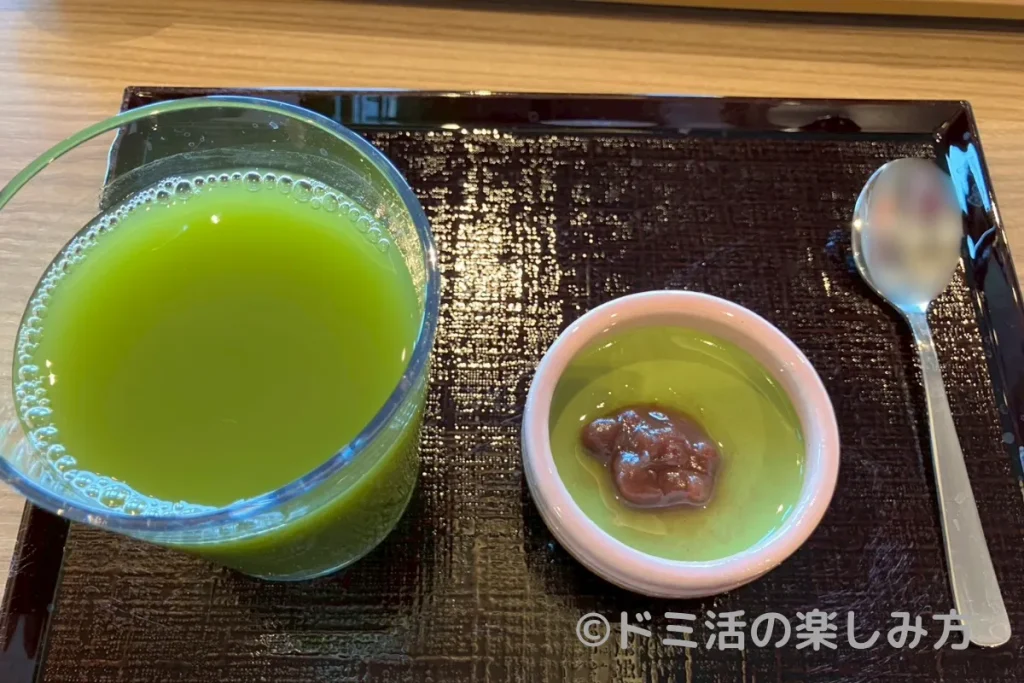 ドーミーイン四日市の朝食バイキングで飲んだかぶせ茶とかぶせ茶プリン