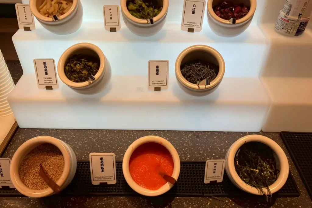 安心お宿のお茶漬けの具材の画像