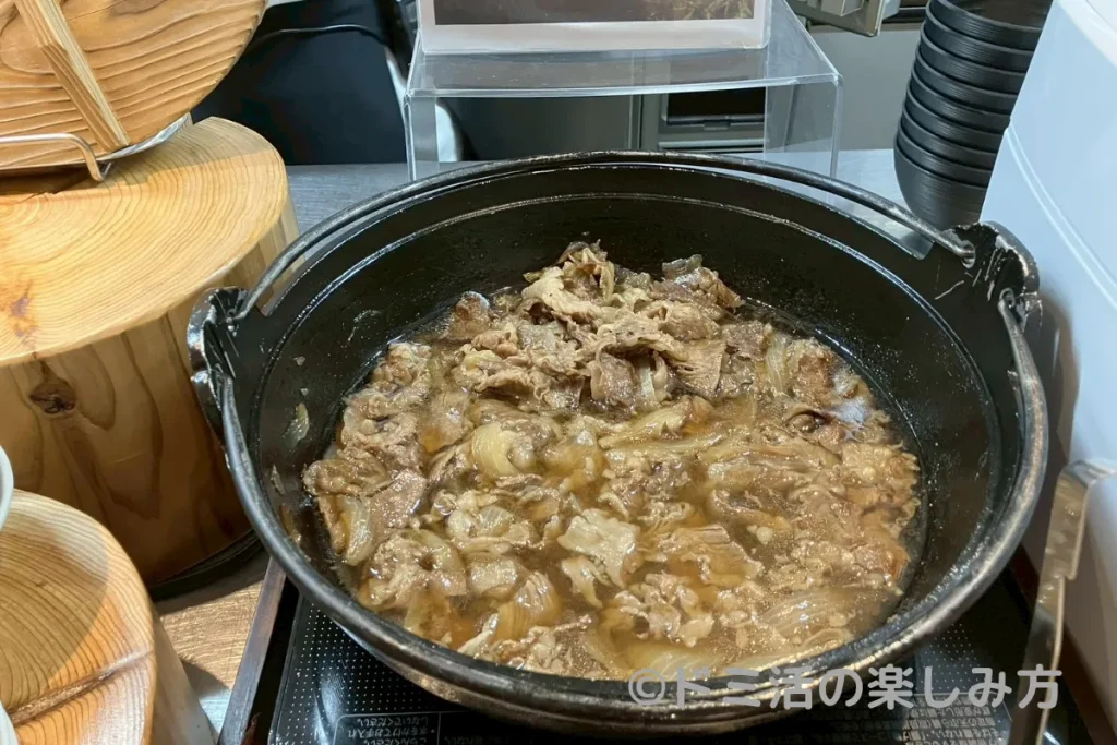 ドーミーイン長野の朝食で食べられる信州アルプス牛鍋