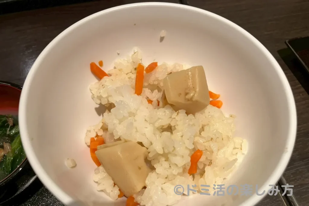 ドーミーイン長野の朝食で食べられるたけのこ飯