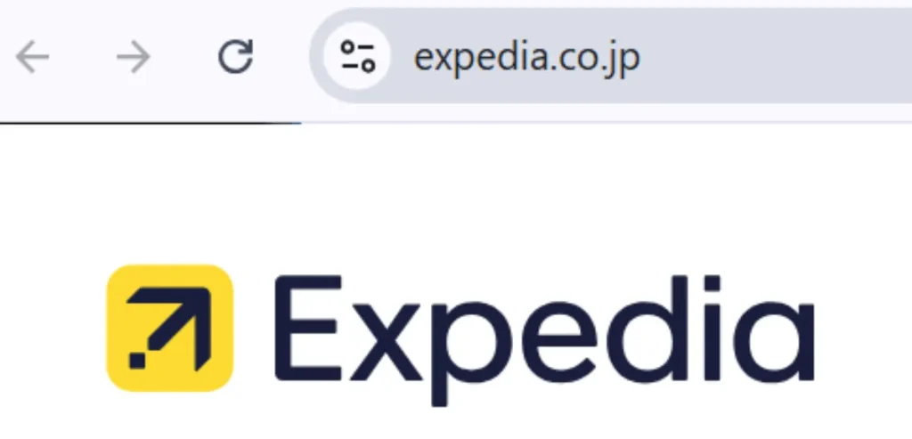 エクスペディア（公式サイト）のURL部分のスクリーンショット