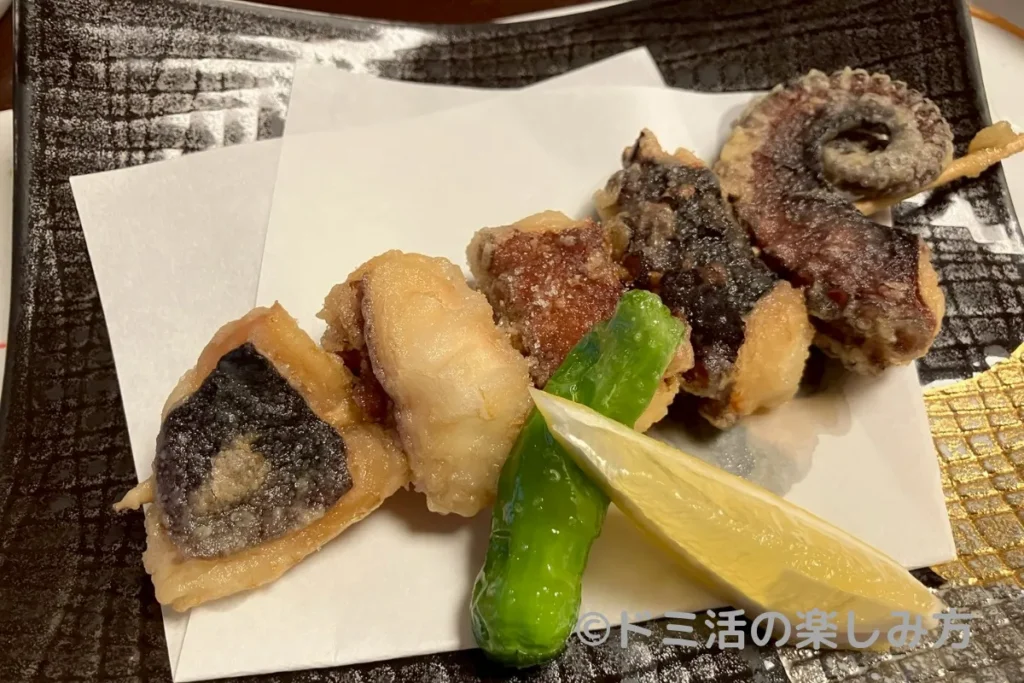 大海老の夕食で食べたたこの唐揚げ