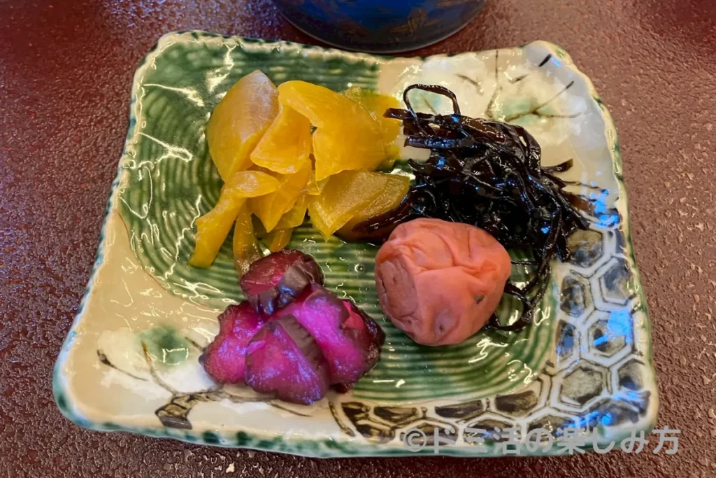 大海老の朝食で食べたお漬物