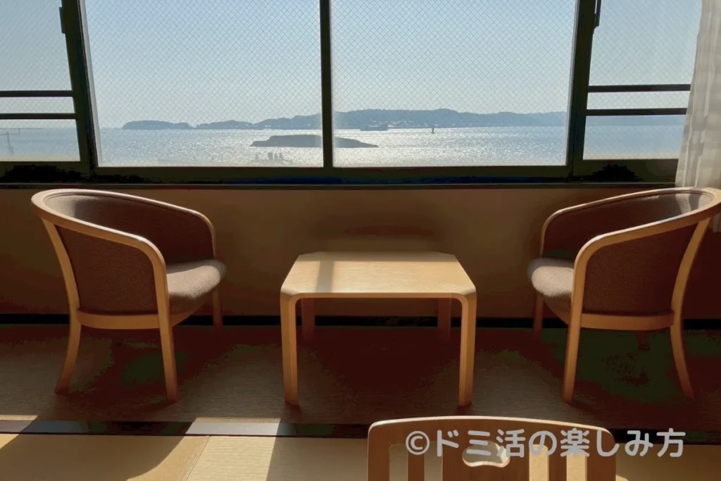 大海老で泊まった部屋のオーシャンビュー