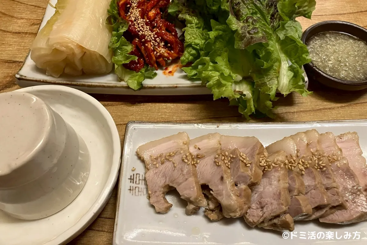 仁寺洞マヌルポッサムで食べたマヌルポッサムの写真