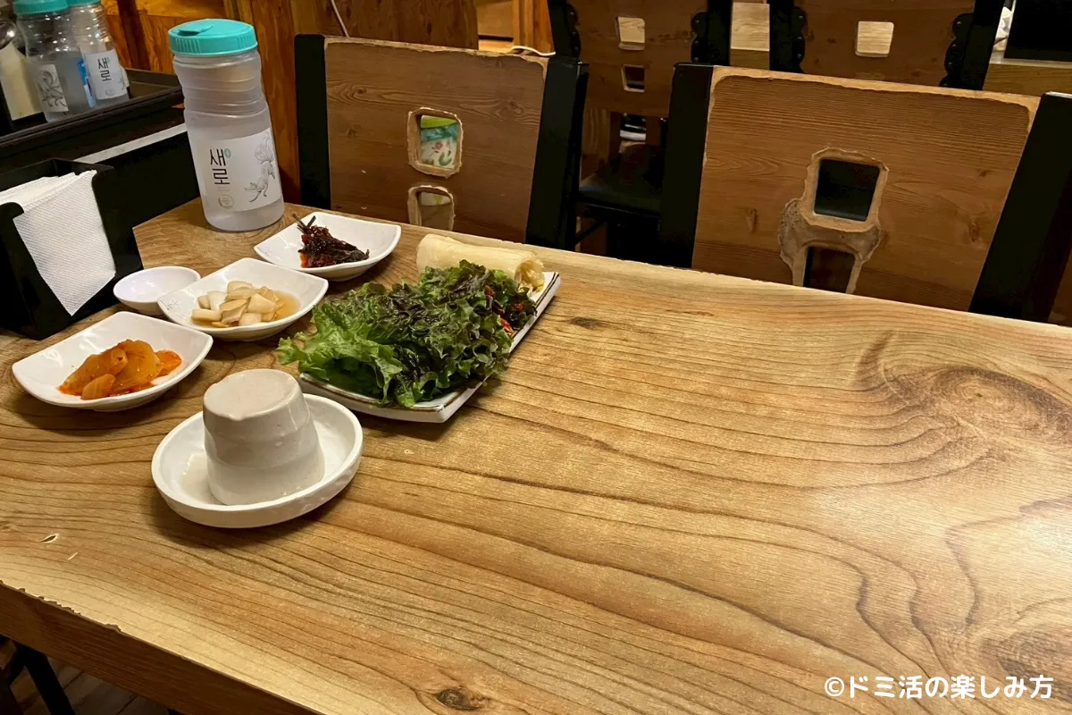 仁寺洞マヌルポッサムで案内いただいた席の写真