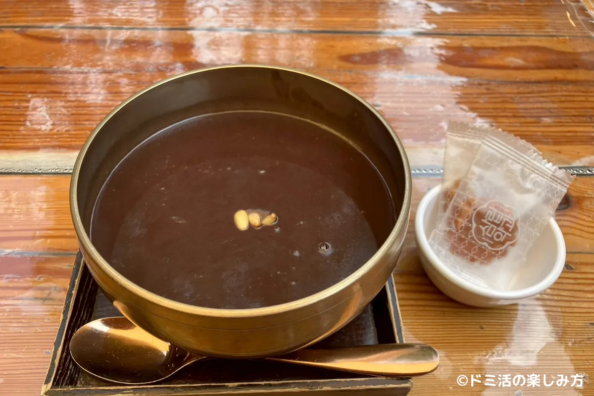 仁寺洞にあるカフェ「サラムガナム茶屋」で頼んだ小豆粥の写真