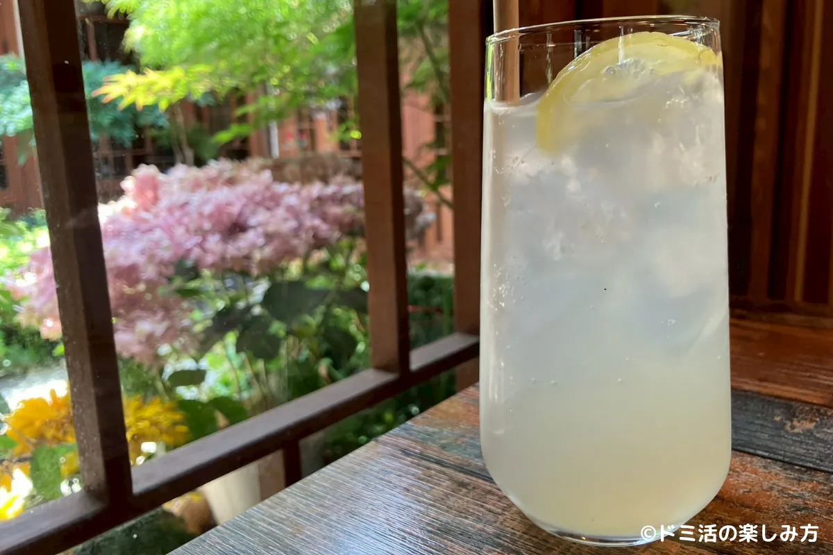 仁寺洞にあるカフェ「ナムセ茶屋」でレモネードを飲んでいる写真