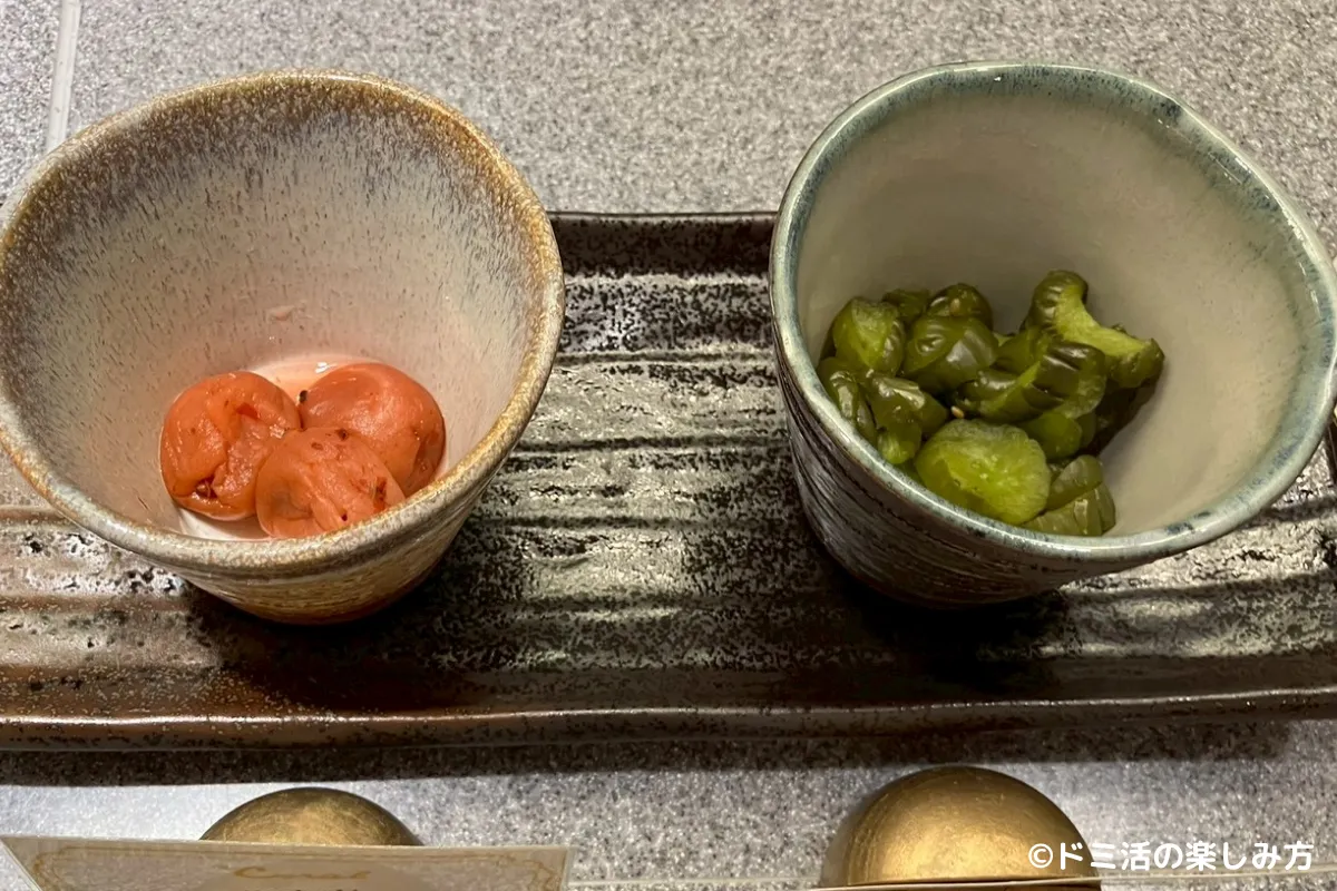セントレアのコーラルラウンジ楓の漬物の写真②