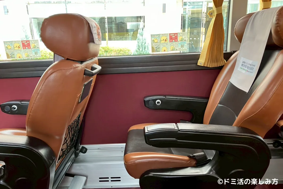 6001号線の空港リムジンバスの座席の写真