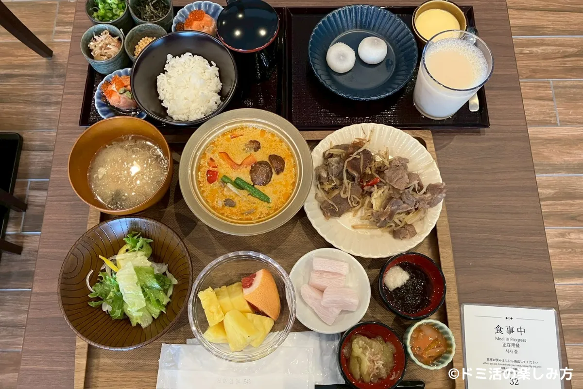 ドーミーイン千歳の朝食バイキングで食べたご飯