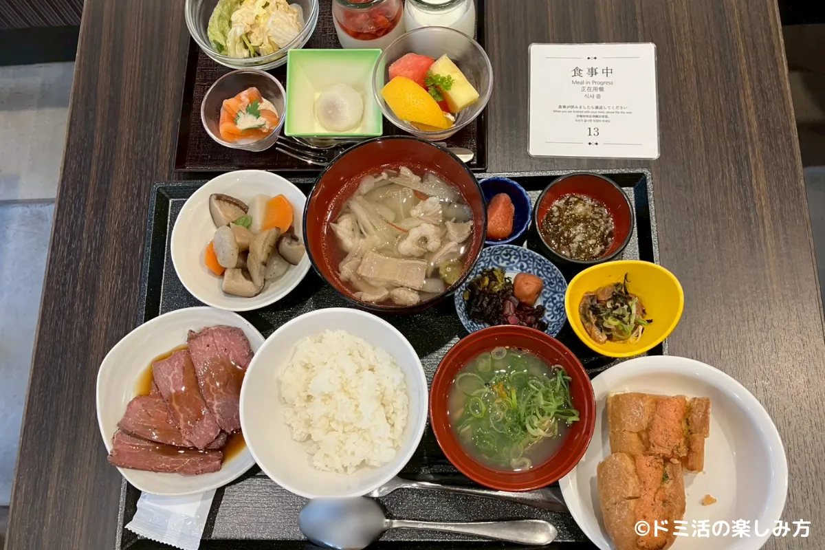ドーミーインPREMIUM博多・キャナルシティ前の朝食バイキングで食べたご飯の写真