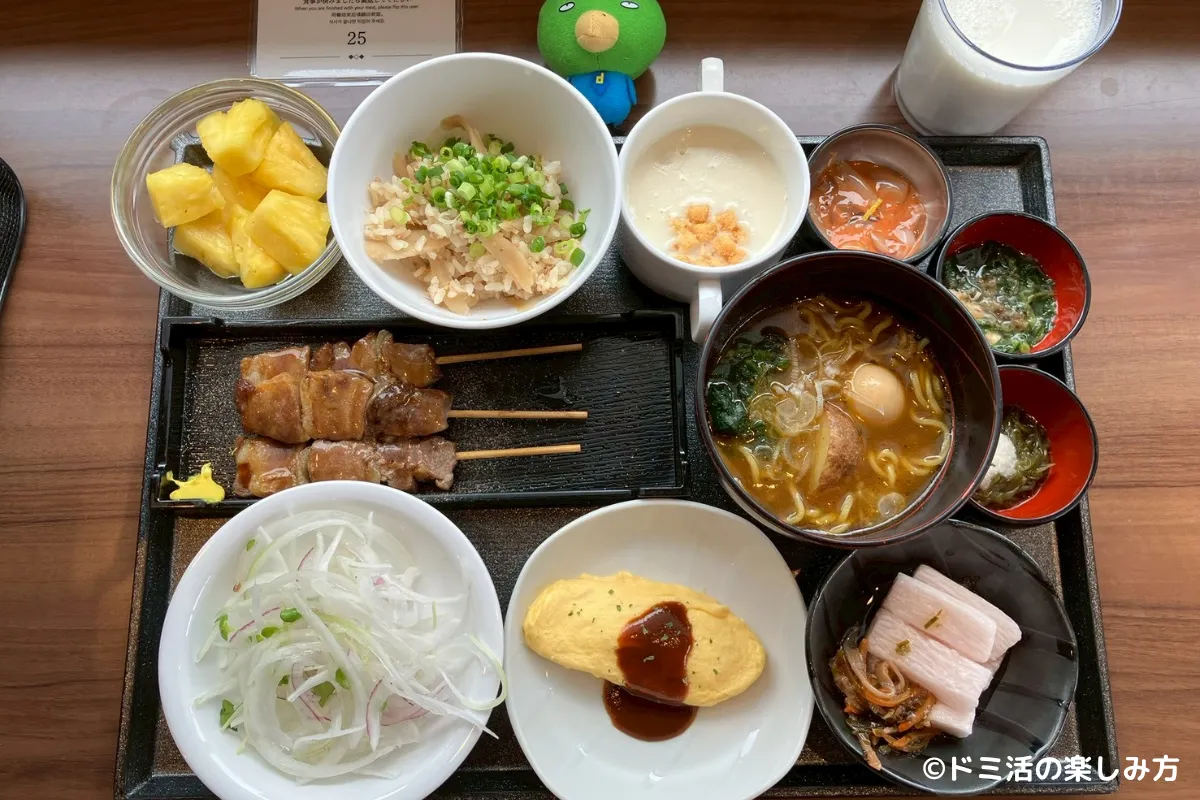 ドーミーイン東室蘭の朝食バイキングで食べたご飯