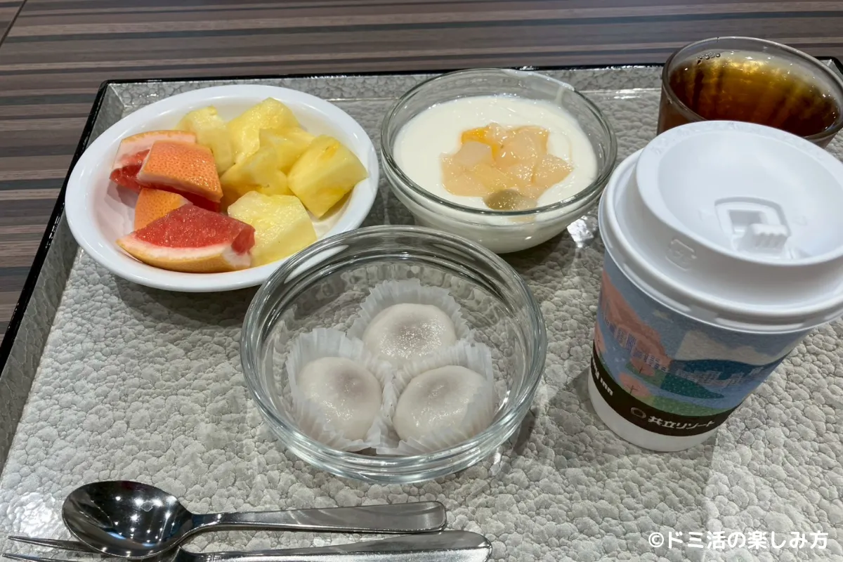 ドーミーインPREMIUM渋谷神宮前の朝食バイキングで食べたデザートの写真